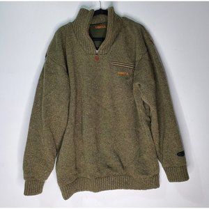 Men's Olive Green Zip Up Sweater